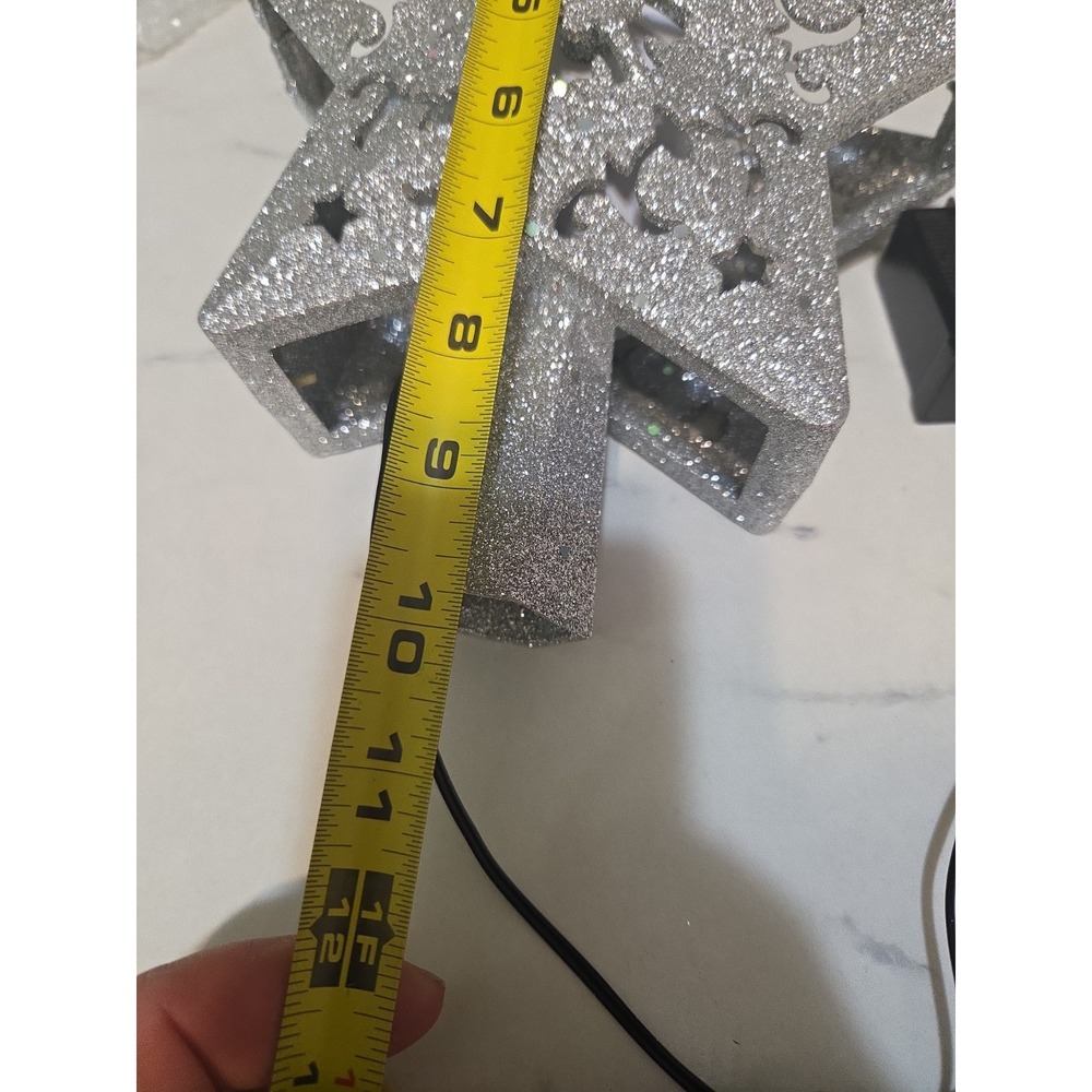 LED Projector Christmas Tree Topper Silver Color 10 In - Picture 6 of 10